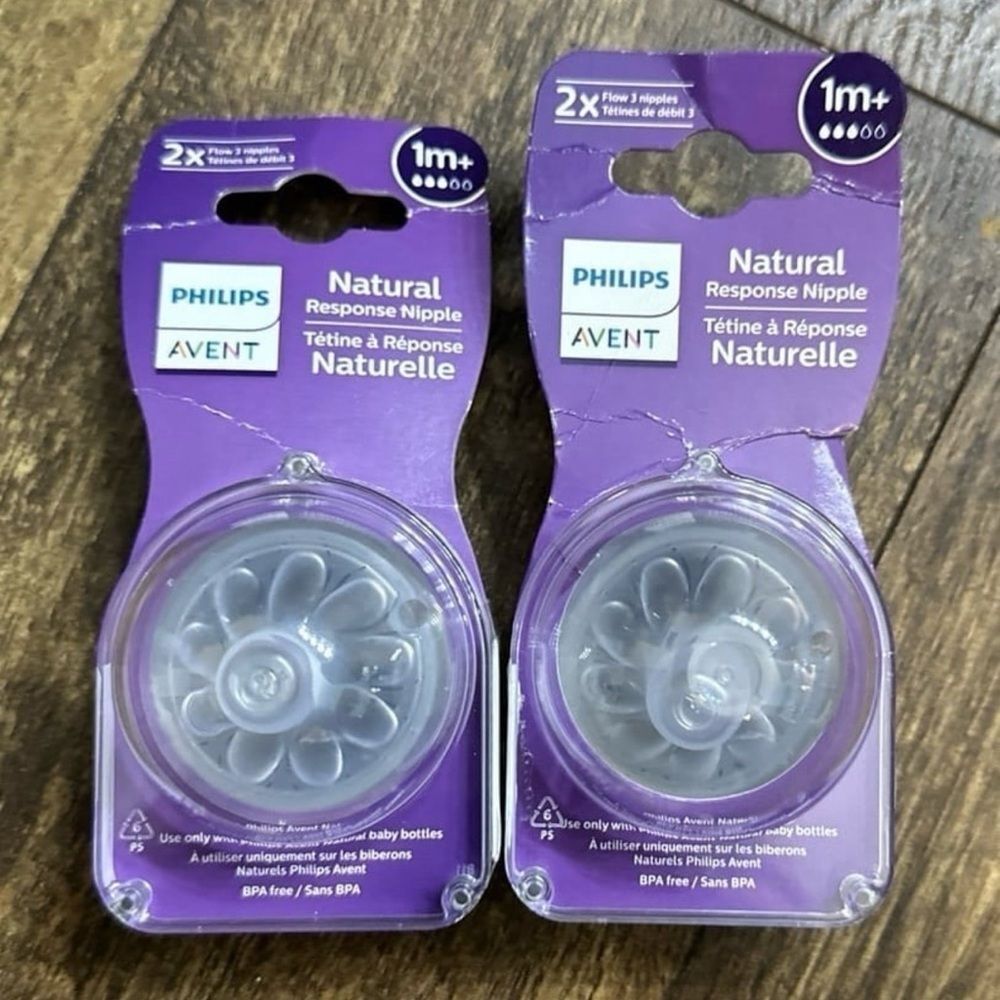 Brand new Philips avent 1m+ natural response bottle nipple pack of 2